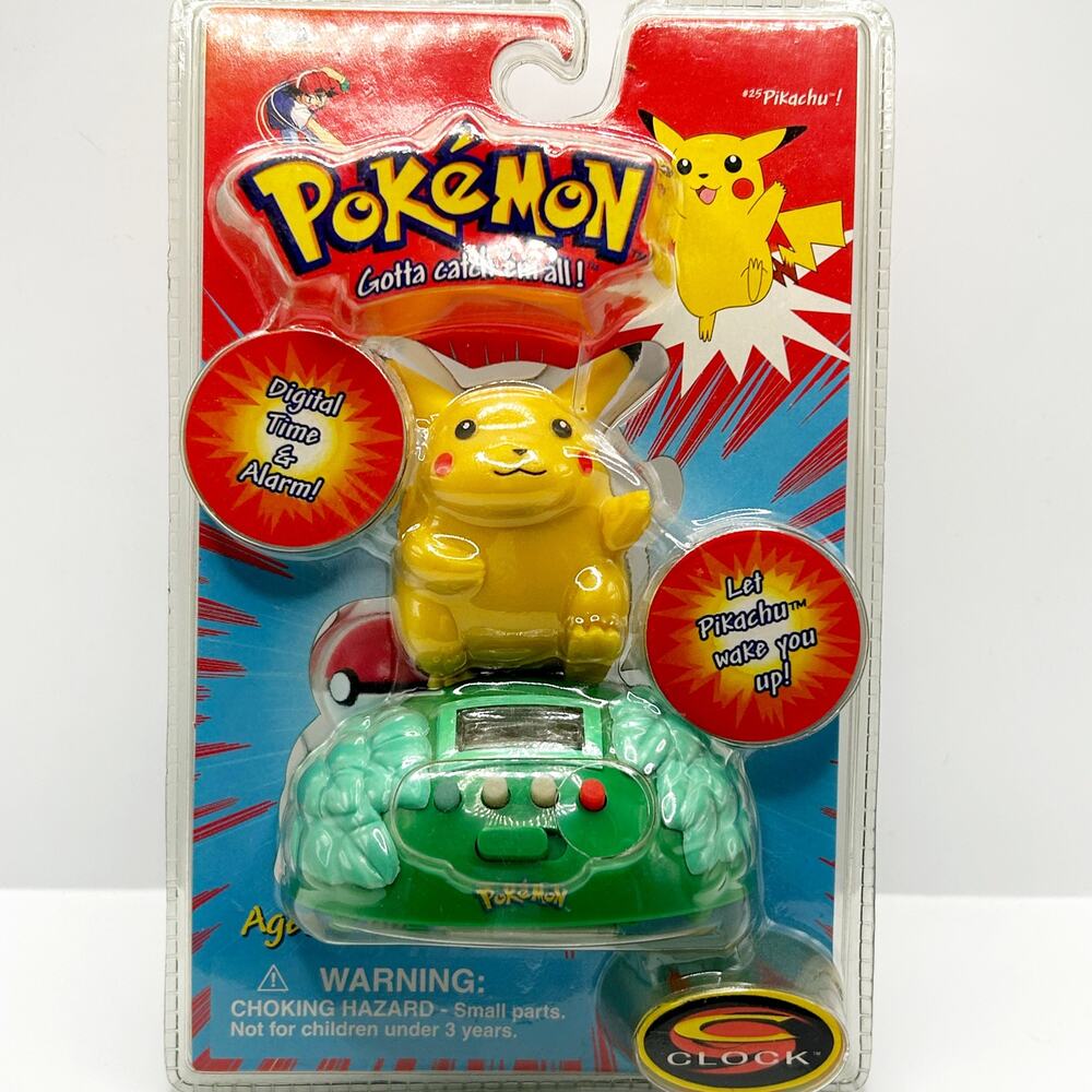 Vintage 1999 Pokemon Pikachu Trendmasters Digital Alarm Clock Brand New Sealed
